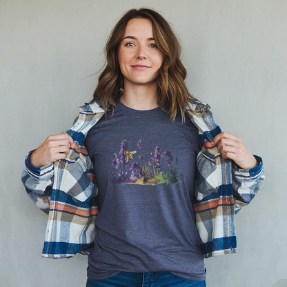 Watercolor Bee in a Meadow T-Shirt