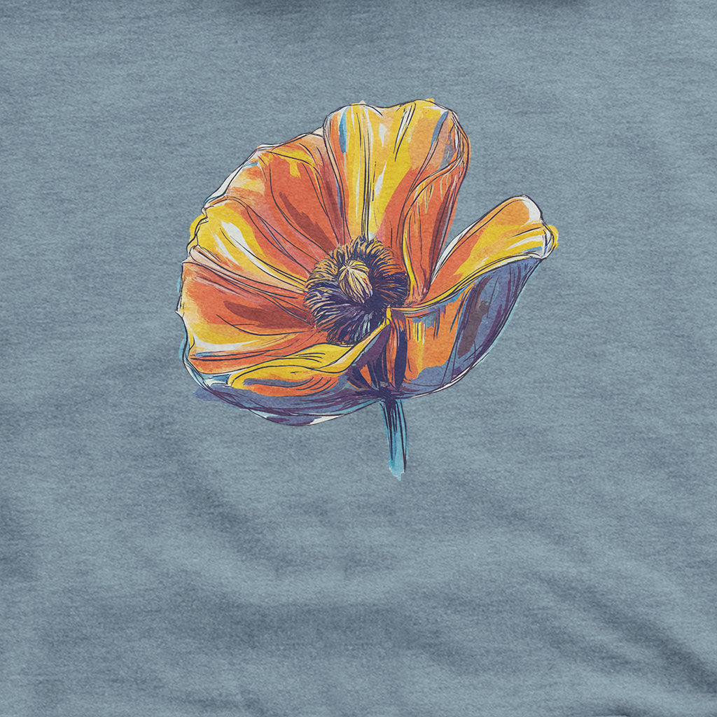 Painted Big Poppy Hoodie