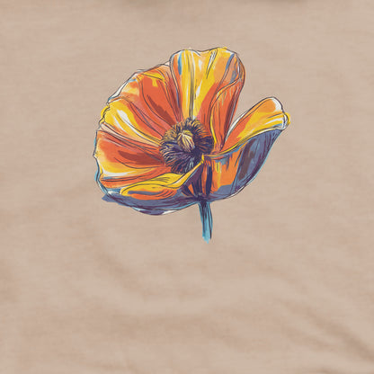 Painted Big Poppy Crewneck Sweatshirt