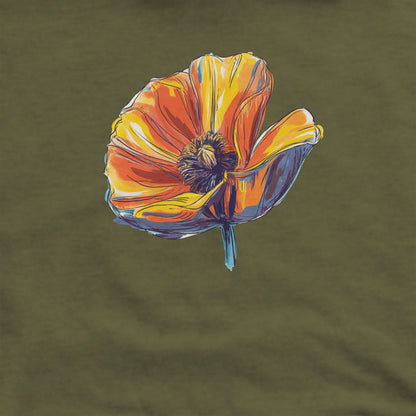 Painted Big Poppy Crewneck Sweatshirt