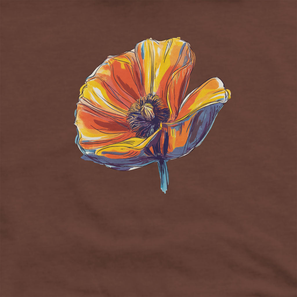 Painted Big Poppy Crewneck Sweatshirt