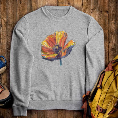 Painted Big Poppy Crewneck Sweatshirt