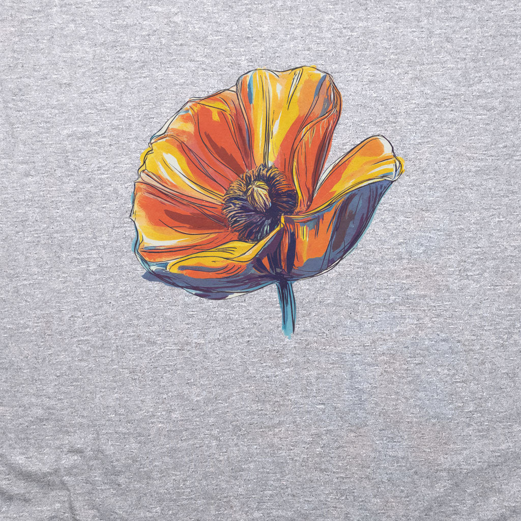 Painted Big Poppy Crewneck Sweatshirt