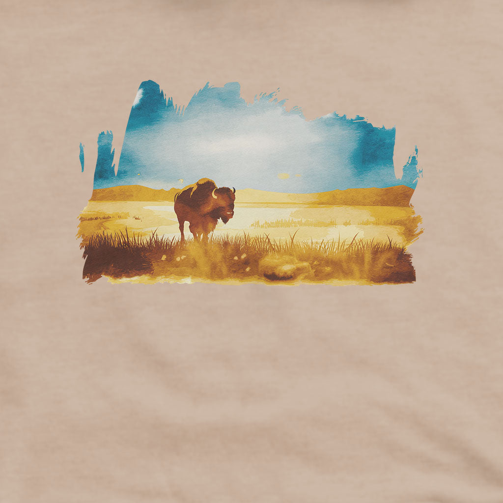 Watercolor Bison Prairie Hoodie