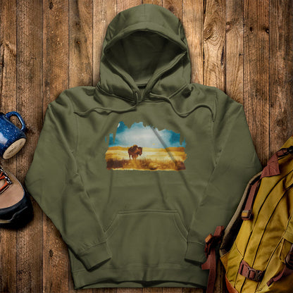 Watercolor Bison Prairie Hoodie