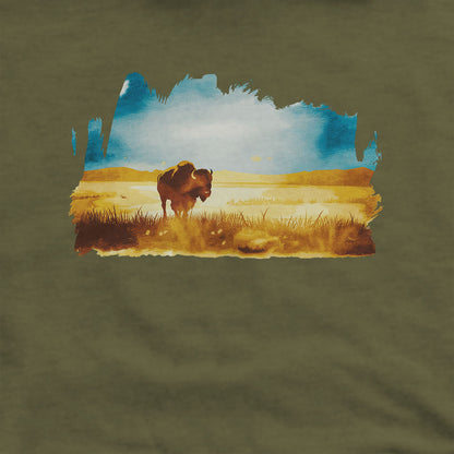 Watercolor Bison Prairie Hoodie