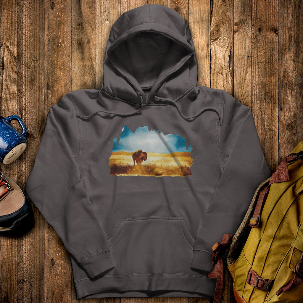 Watercolor Bison Prairie Hoodie