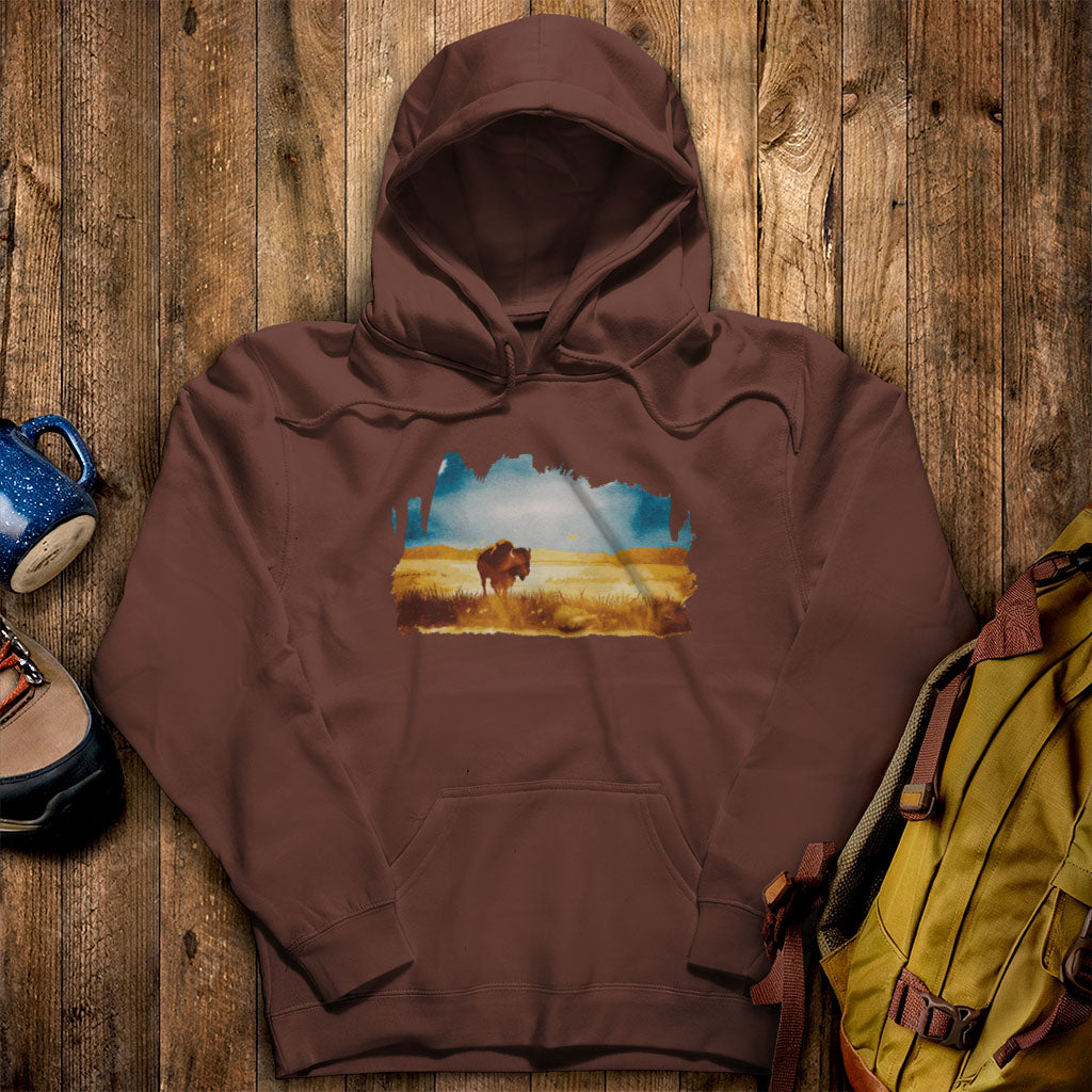 Watercolor Bison Prairie Hoodie