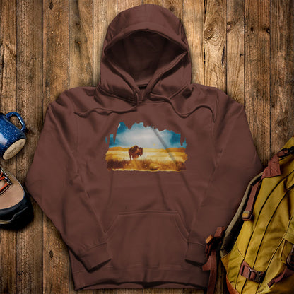 Watercolor Bison Prairie Hoodie