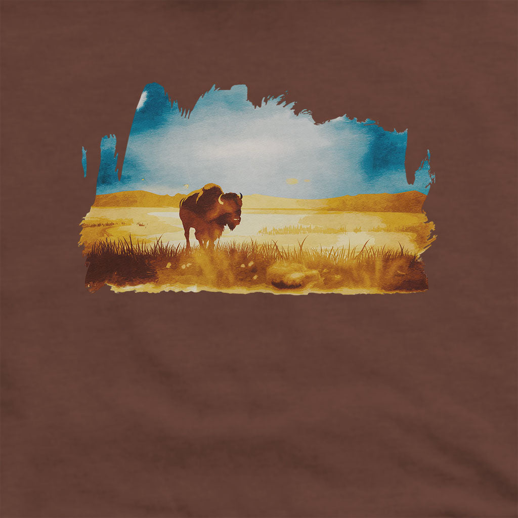 Watercolor Bison Prairie Hoodie
