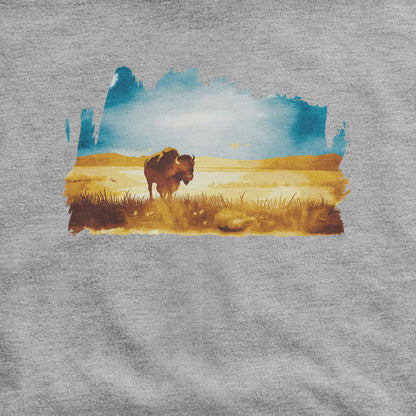Watercolor Bison Prairie Hoodie