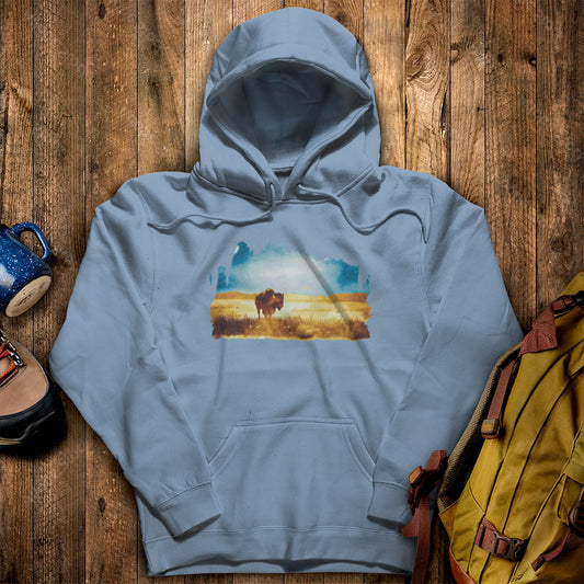 Watercolor Bison Prairie Hoodie