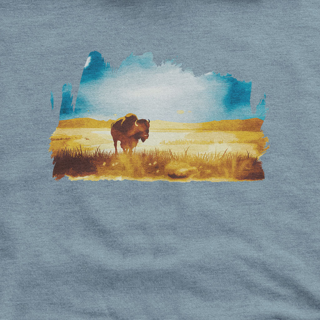 Watercolor Bison Prairie Hoodie