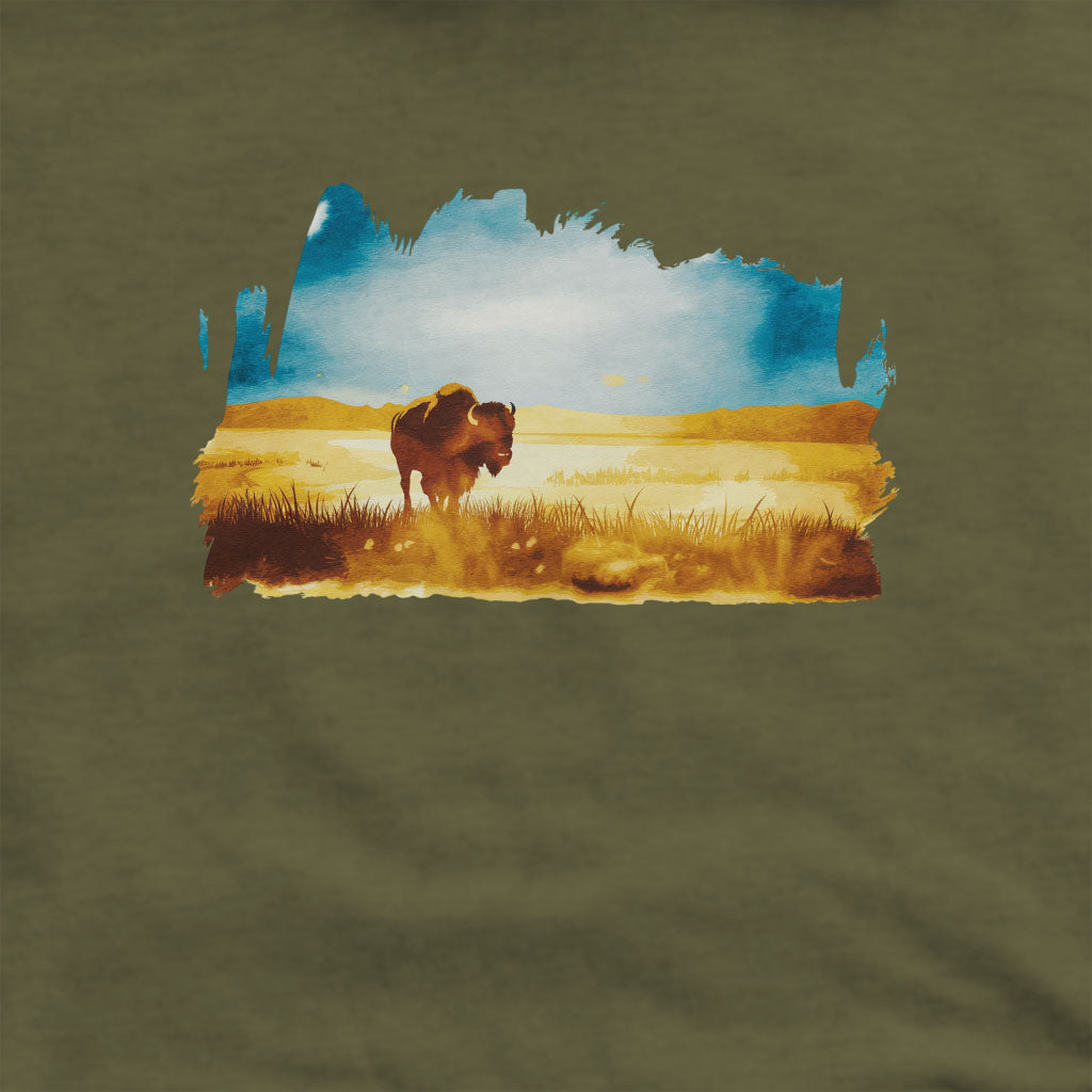 Watercolor Bison Prairie Crewneck Sweatshirt