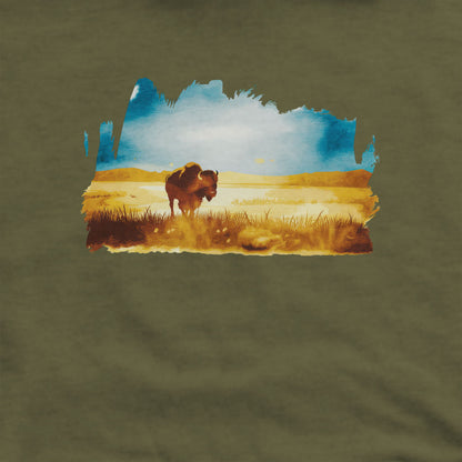Watercolor Bison Prairie Crewneck Sweatshirt