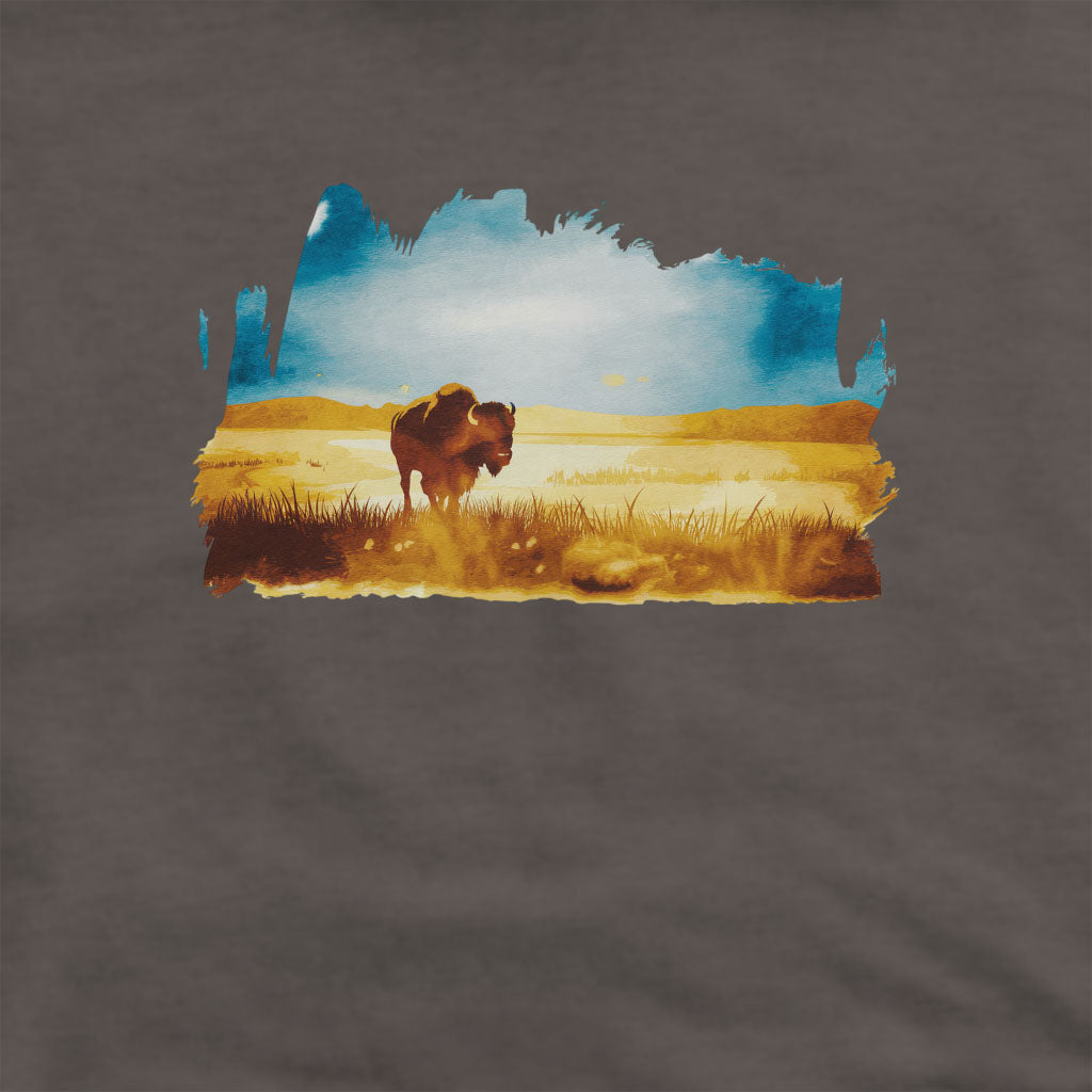 Watercolor Bison Prairie Crewneck Sweatshirt