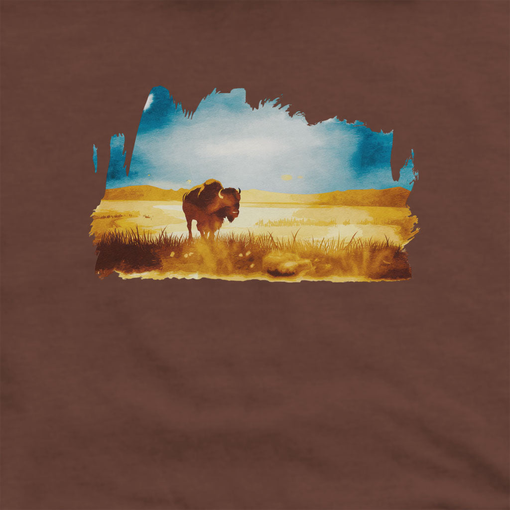Watercolor Bison Prairie Crewneck Sweatshirt