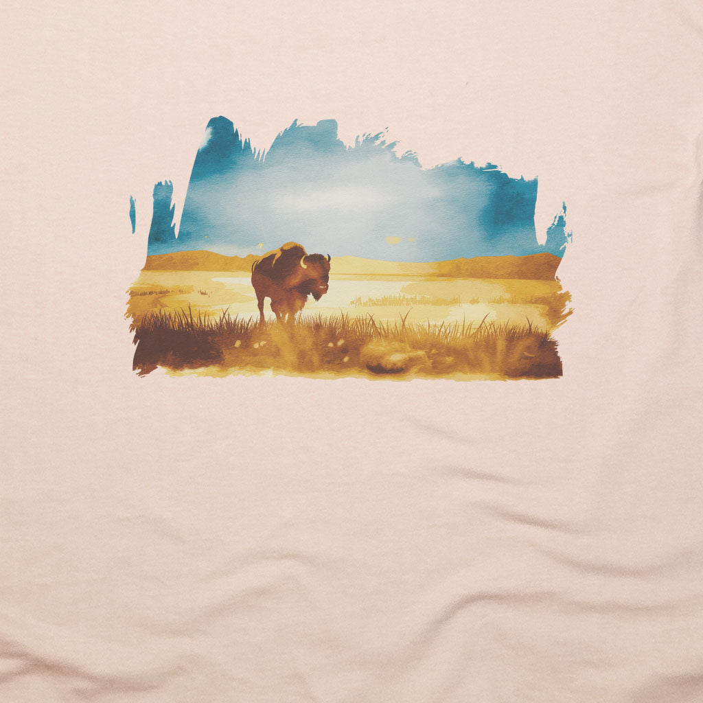 Watercolor Bison Prairie T-Shirt