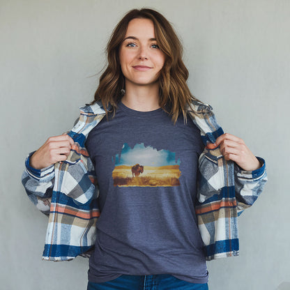 Watercolor Bison Prairie T-Shirt