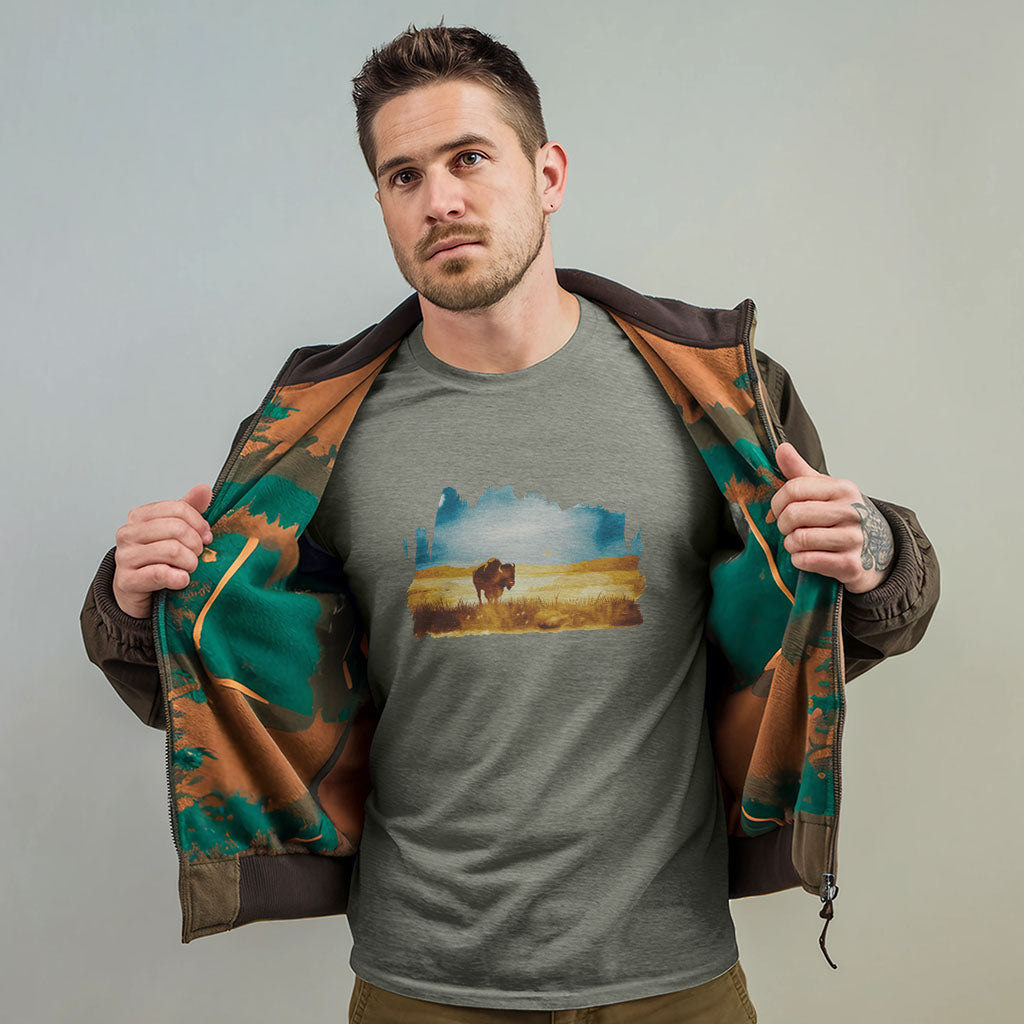Watercolor Bison Prairie T-Shirt