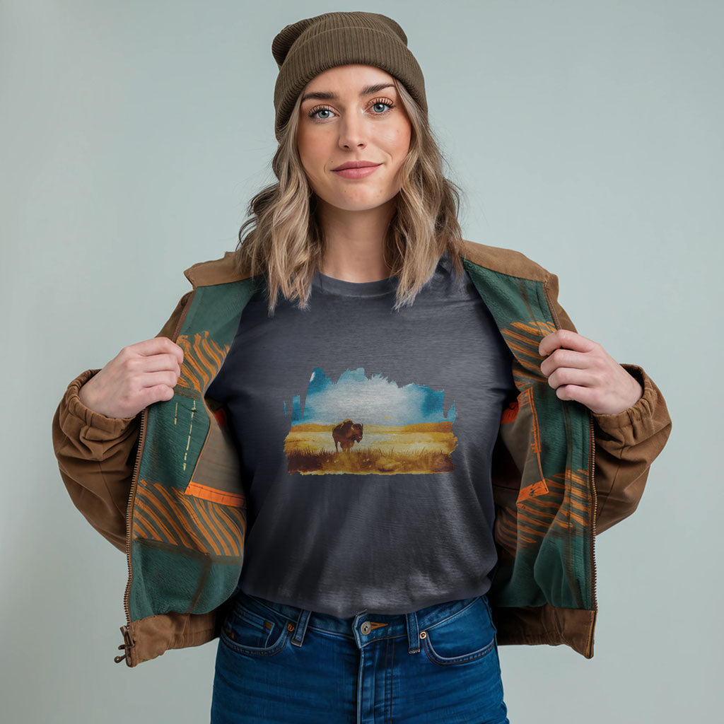 Watercolor Bison Prairie T-Shirt