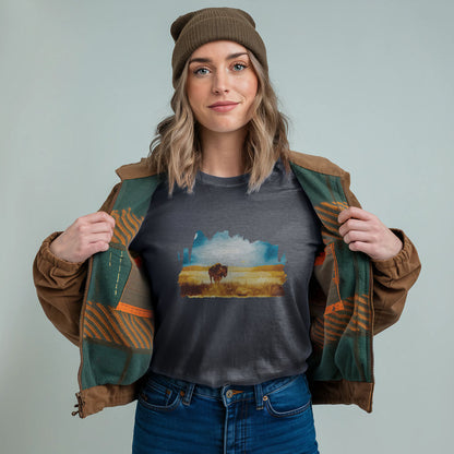 Watercolor Bison Prairie T-Shirt