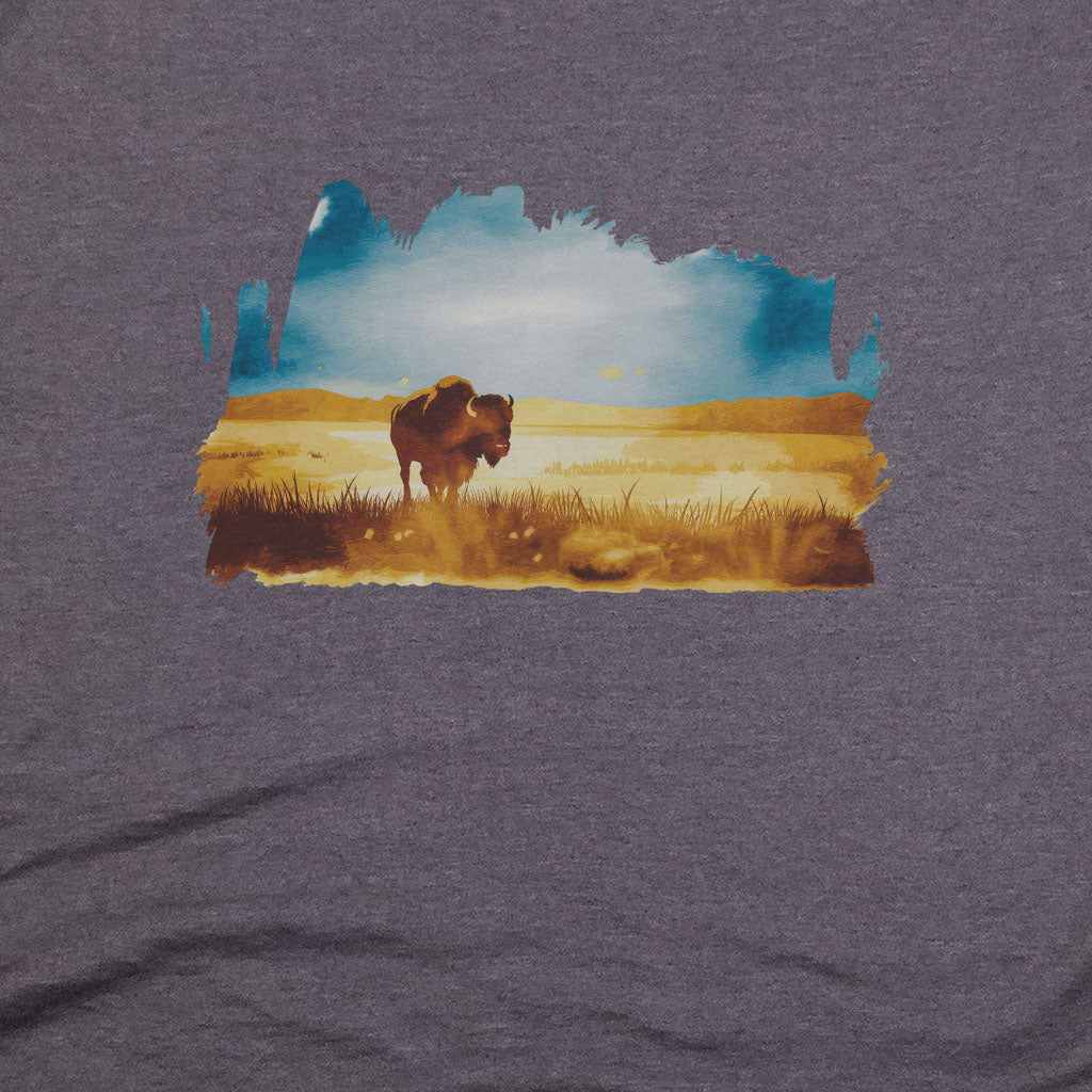 Watercolor Bison Prairie T-Shirt