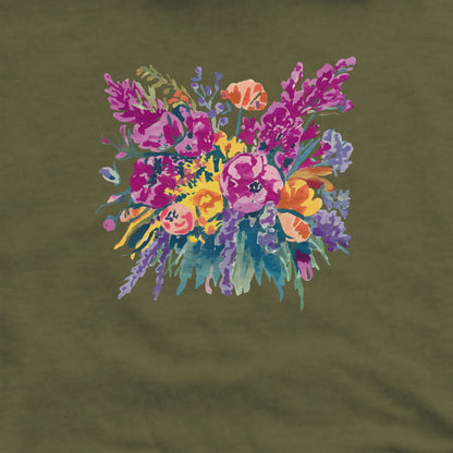Painted Wildflower Bouquet Crewneck Sweatshirt