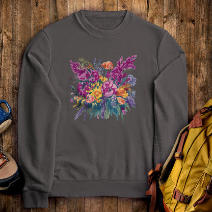Painted Wildflower Bouquet Crewneck Sweatshirt