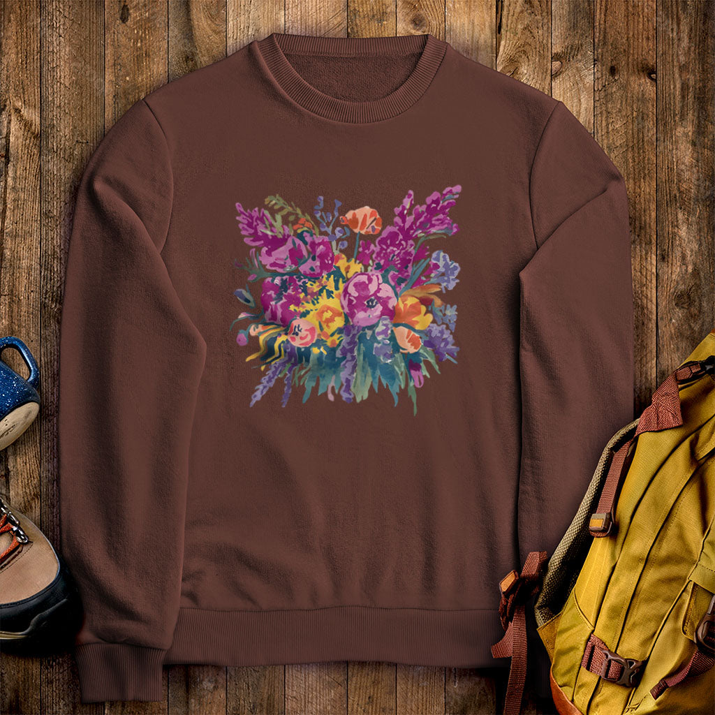 Painted Wildflower Bouquet Crewneck Sweatshirt