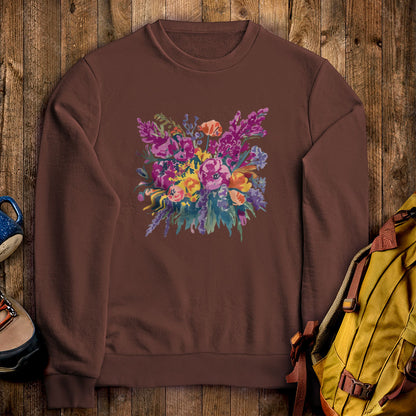 Painted Wildflower Bouquet Crewneck Sweatshirt