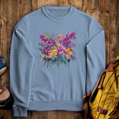 Painted Wildflower Bouquet Crewneck Sweatshirt