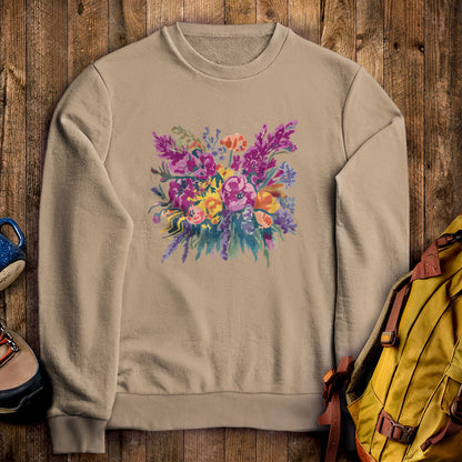 Painted Wildflower Bouquet Crewneck Sweatshirt