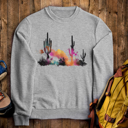 Watercolor Cactus Desert Crewneck Sweatshirt