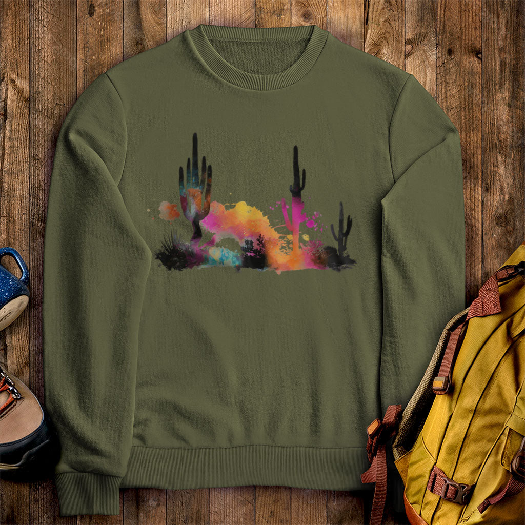 Watercolor Cactus Desert Crewneck Sweatshirt