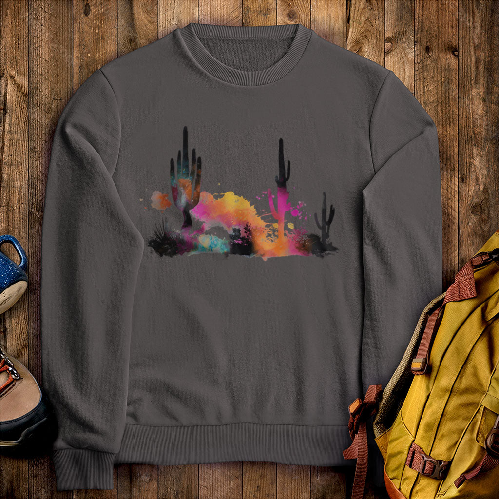 Watercolor Cactus Desert Crewneck Sweatshirt