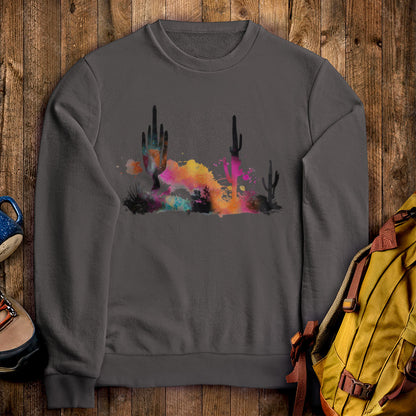 Watercolor Cactus Desert Crewneck Sweatshirt