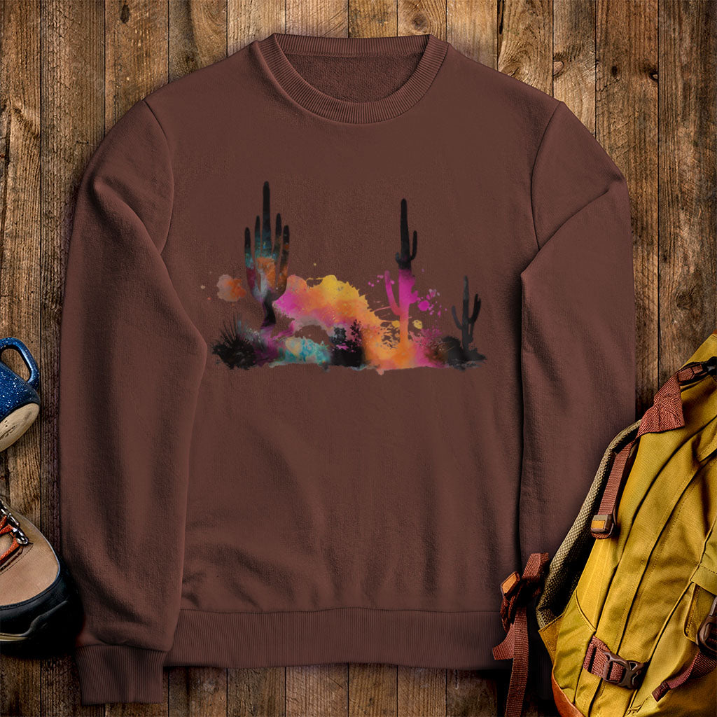 Watercolor Cactus Desert Crewneck Sweatshirt