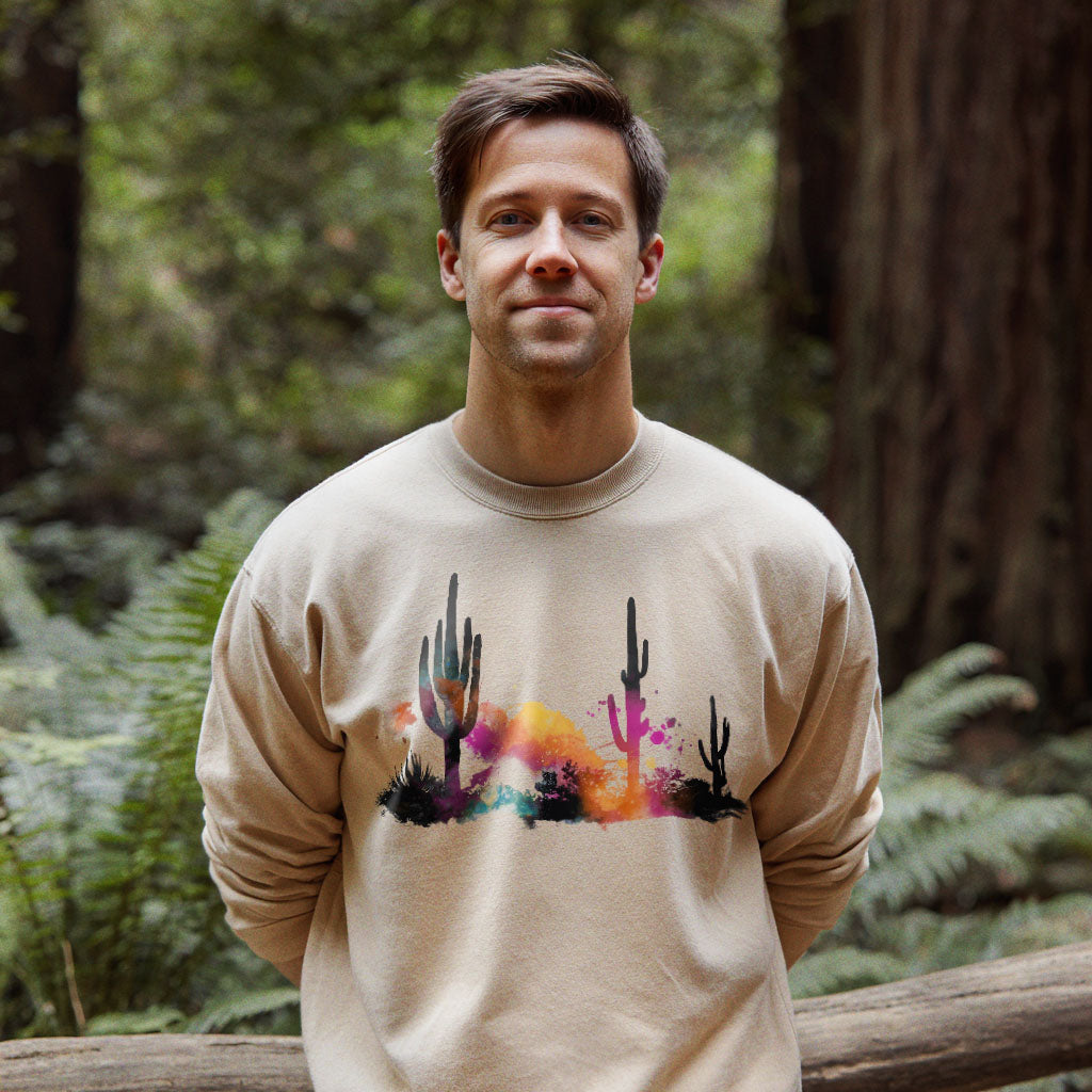 Watercolor Cactus Desert Crewneck Sweatshirt