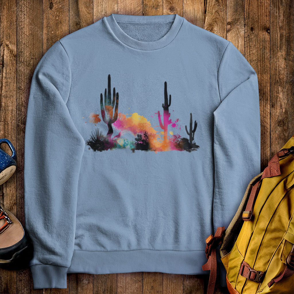 Watercolor Cactus Desert Crewneck Sweatshirt