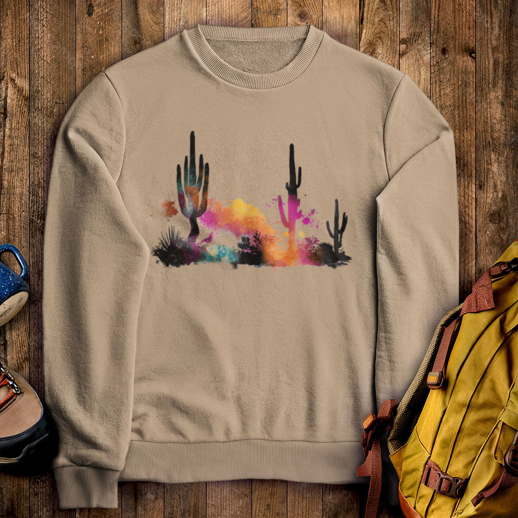 Watercolor Cactus Desert Crewneck Sweatshirt