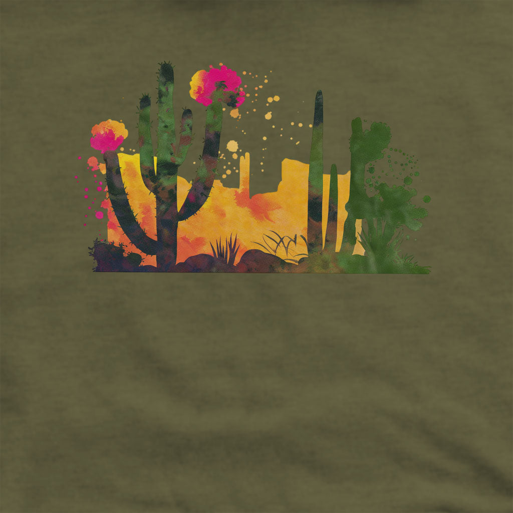 Watercolor Desert Scene Crewneck Sweatshirt