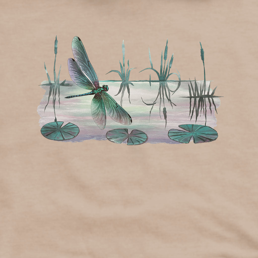 Watercolor Dragonfly on a Lake Hoodie