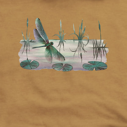 Watercolor Dragonfly on a Lake Hoodie