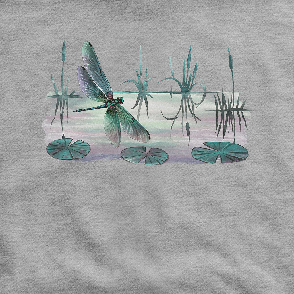 Watercolor Dragonfly on a Lake Hoodie