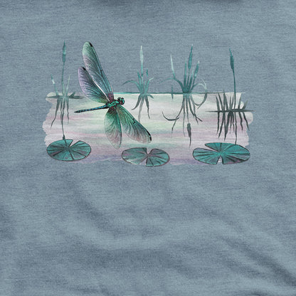 Watercolor Dragonfly on a Lake Hoodie
