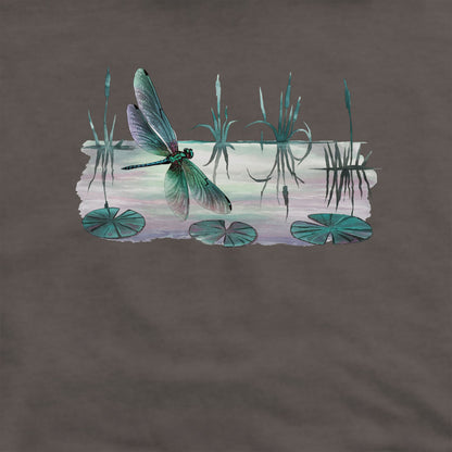 Watercolor Dragonfly on a Lake Crewneck Sweatshirt