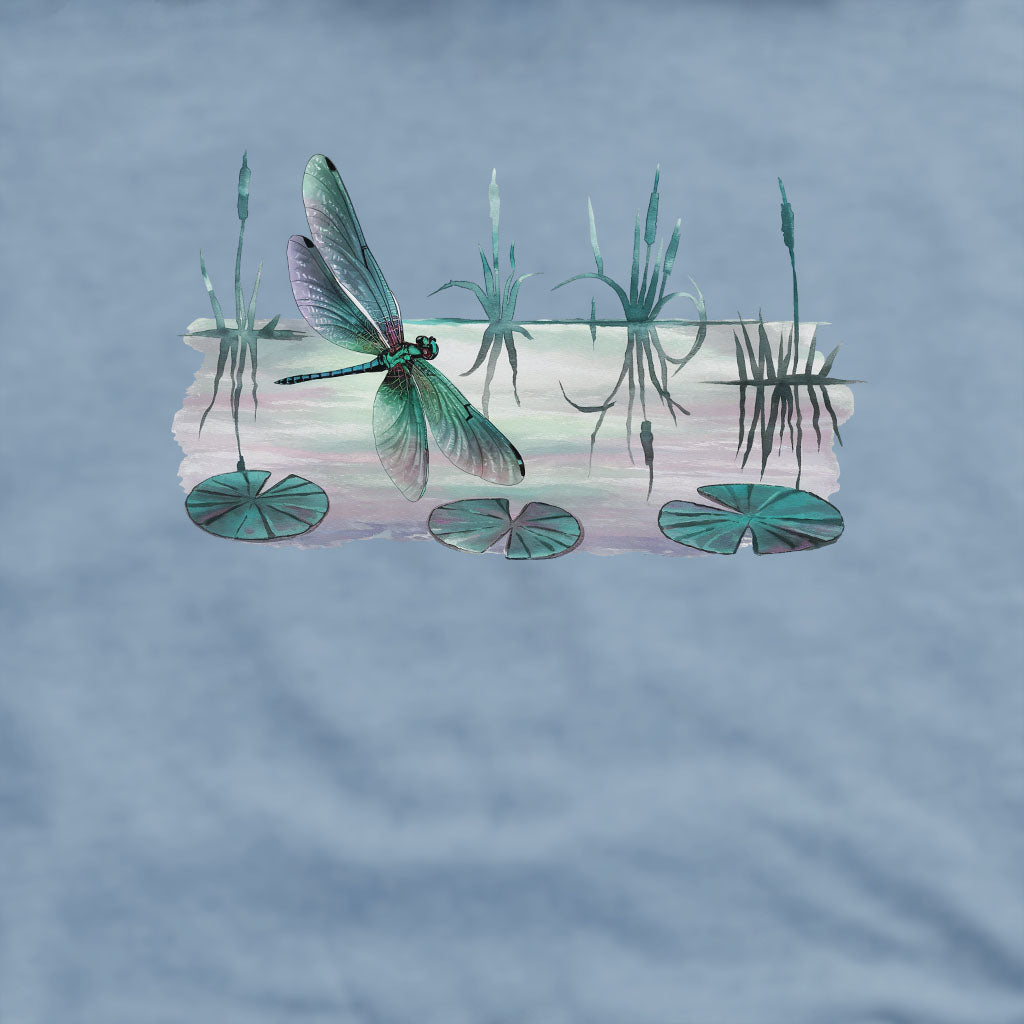 Watercolor Dragonfly on a Lake Crewneck Sweatshirt