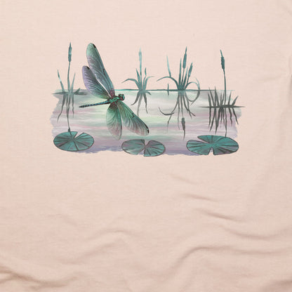 Watercolor Dragonfly on a Lake T-Shirt