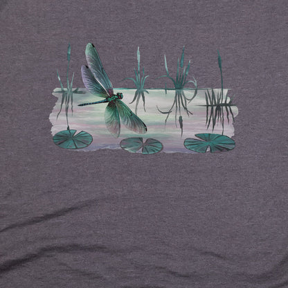 Watercolor Dragonfly on a Lake T-Shirt